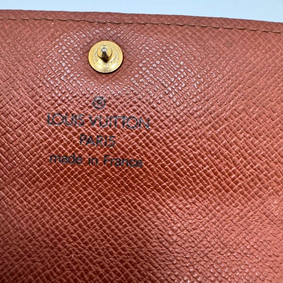 Louis Vuitton Elise Plat Card Tresor Wallet Monogram Canvas Dark Brown One Size - Picture 11 of 11